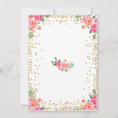 ピンクエレガントモンキーベビーガールシャワー招待状 招待状 (裏面)