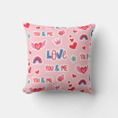ピンクエレガントラブをテーマにした装飾用クッション クッション (正面)