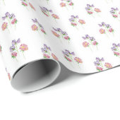 ピンクエレガントラベンダーフローラスイートピーウォータカラー ラッピングペーパー (ロールコーナー)