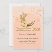 ピンクエレガントラマダンIftar招待 招待状 (正面)