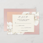 ピンクエレガントランフローラ結婚ズ 出欠カード (正面/裏面)
