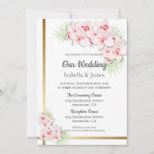 ピンクエレガントランフローラ結婚ズ 招待状 (正面)