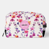 ピンクエレガントラン模様モノグラム名 ドップキット (裏面)