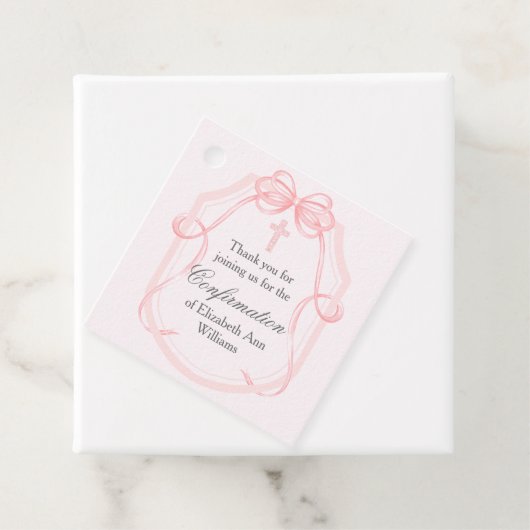 ピンクエレガントリボン弓確認パーティー フェイバータグ (インサイチュ)