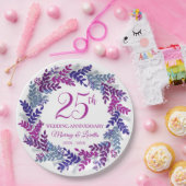 ピンクエレガントリース25周年記念パーティー ペーパープレート (パーティー)