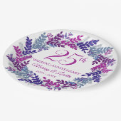 ピンクエレガントリース25周年記念パーティー ペーパープレート (アングル)