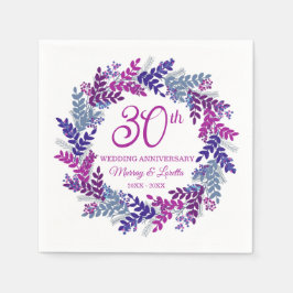 ピンクエレガントリース30結婚周年 スタンダードカクテルナプキン