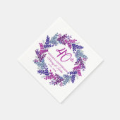 ピンクエレガントリース40結婚周年 スタンダードカクテルナプキン (角)