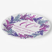 ピンクエレガントリース60周年記念パーティー ペーパープレート (アングル)