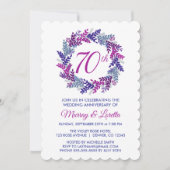 ピンクエレガントリース70結婚周年 招待状 (正面)