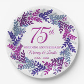 ピンクエレガントリース75周年記念パーティー ペーパープレート (正面)