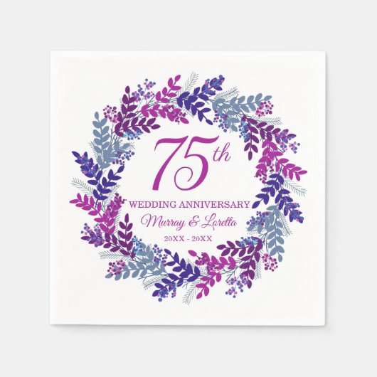 ピンクエレガントリース75周年記念 スタンダードカクテルナプキン (正面)