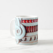 ピンクエレガントレッドアールヌーボー、ファンタジー大理石デコール コーヒーマグカップ (正面左)