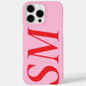 ピンクエレガントレッドイニシャルモノグラはっきりしたム Case-Mate iPhoneケース (裏面)