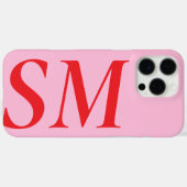 ピンクエレガントレッドイニシャルモノグラはっきりしたム Case-Mate iPhoneケース (裏面 (横))