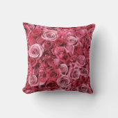 ピンクエレガントレッドローズブーケ装飾用クッション クッション (正面)