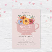 ピンクエレガントレディースブライダルティーブライダルシャワー 招待状