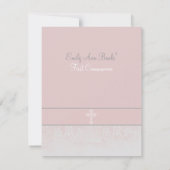 ピンクエレガントレース第1聖餐式招待状 招待状 (裏面)