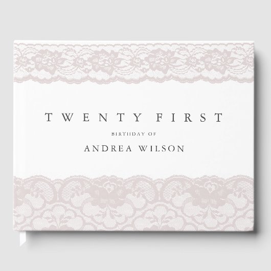 ピンクエレガントレース21歳の誕生日パーティー ゲストブック (正面)