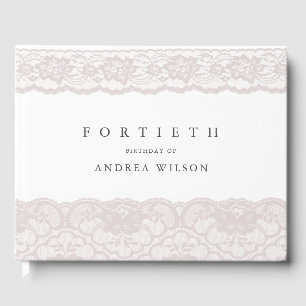 ピンクエレガントレース40歳の誕生日パーティー ゲストブック