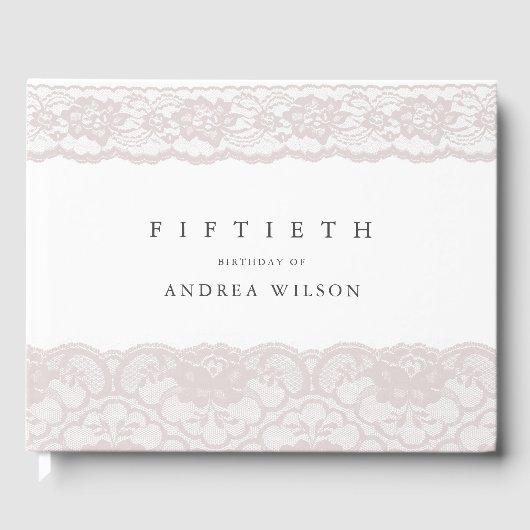 ピンクエレガントレース50th誕生日パーティー ゲストブック (正面)