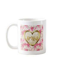 ピンクエレガントローズアンドゴールデンハートマ最高のーム・エバ