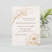 ピンクエレガントローズアートフローラクリスチャン結婚ズ 招待状 (スタンド正面)