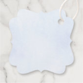 ピンクエレガントローズウォーターカラーフローラブルー結婚ズ フェイバータグ (裏面)