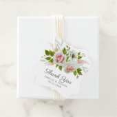 ピンクエレガントローズウォーターカラーフローラ結婚ズ フェイバータグ (インサイチュ)