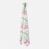 ピンクエレガントローズウォーターフローラ結婚ズ ネクタイ (裏面)