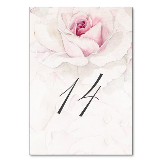 ピンクエレガントローズウォーターフローラNo14結婚s テーブルナンバー (正面)