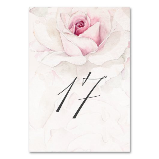 ピンクエレガントローズウォーターフローラNo17結婚s テーブルナンバー (正面)