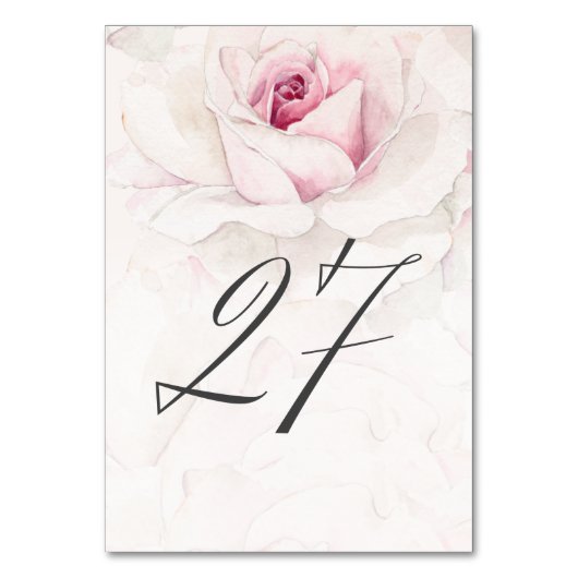 ピンクエレガントローズウォーターフローラNo27結婚s テーブルナンバー (正面)