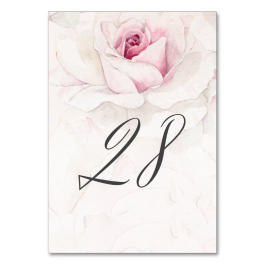 ピンクエレガントローズウォーターフローラNo28結婚s テーブルナンバー (正面)