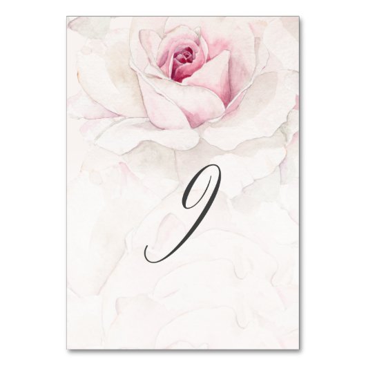 ピンクエレガントローズウォーター色フローラNo 9 結婚's テーブルナンバー (正面)