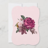 ピンクエレガントローズガーデンブライダルシャワー 招待状 (裏面)