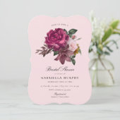 ピンクエレガントローズガーデンブライダルシャワー 招待状 (スタンド正面)