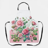 ピンクエレガントローズガーデン エプロン (正面)