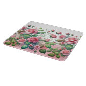 ピンクエレガントローズガーデン カッティングボード (角)