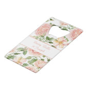 ピンクエレガントローズガーデン クレジットカード栓抜き (正面アングル)