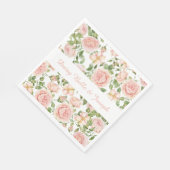 ピンクエレガントローズガーデン スタンダードランチョンナプキン (角)