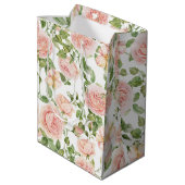 ピンクエレガントローズガーデン ミディアムペーパーバッグ (裏面アングル)