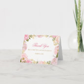 ピンクエレガントローズキンセアニェラサンキューカード サンキューカード (正面)