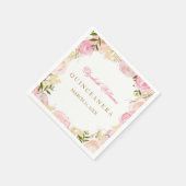 ピンクエレガントローズキンセアニェラナプキン スタンダードカクテルナプキン (角)