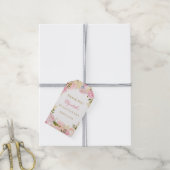 ピンクエレガントローズキンセアニェラメッセージカード ギフトタグ (より糸付き)