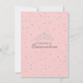ピンクエレガントローズキンセアニラクインスクラウンティアラ 招待状 (裏面)
