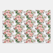 ピンクエレガントローズコラージュ ラッピングペーパーシート (正面3)