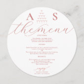 ピンクエレガントローズシャンパンタワースクリプ結婚ト メニュー (正面)