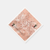 ピンクエレガントローズシャンパーニュパーティーカクテルナプキンス スタンダードカクテルナプキン (角)