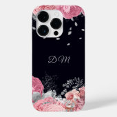 ピンクエレガントローズシルバーリーフモノグラム Case-Mate iPhoneケース (裏面)